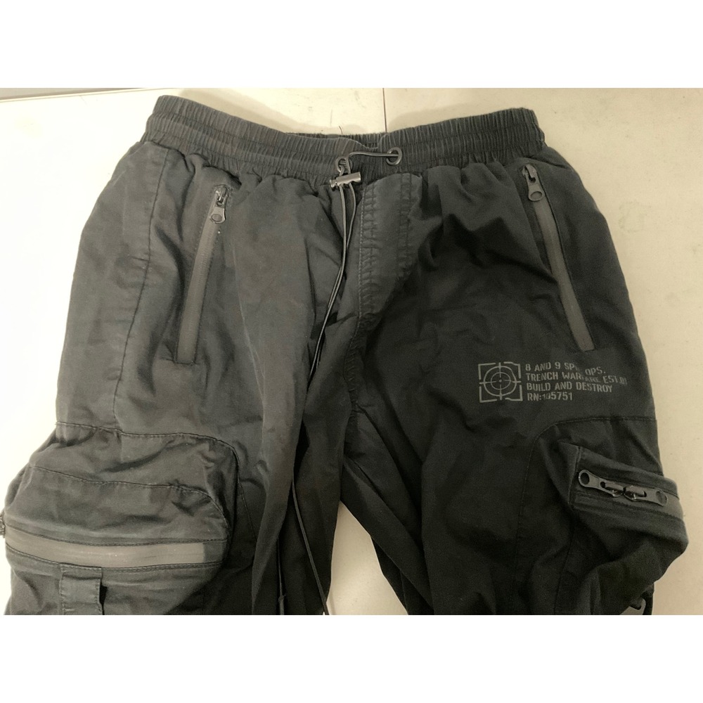 8 and 9 Spec Ops Trench Warfare Black Cargo Pants Tactical Joggers Mens Small - Picture 3 of 6